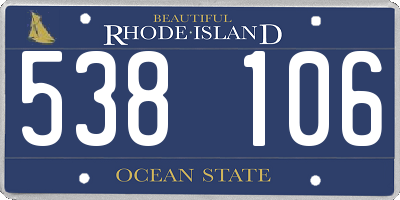 RI license plate 538106