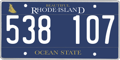 RI license plate 538107
