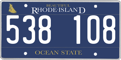 RI license plate 538108