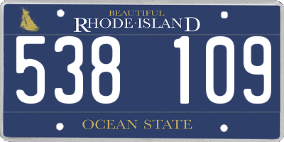 RI license plate 538109