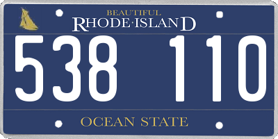 RI license plate 538110