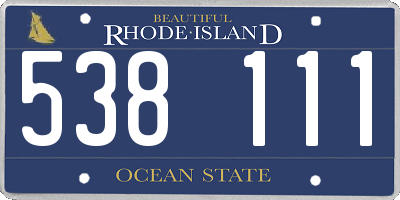 RI license plate 538111