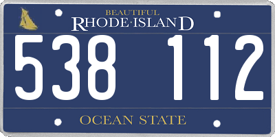 RI license plate 538112