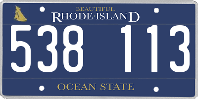 RI license plate 538113