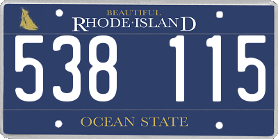 RI license plate 538115