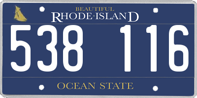 RI license plate 538116