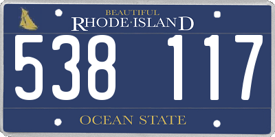 RI license plate 538117