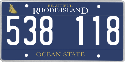 RI license plate 538118