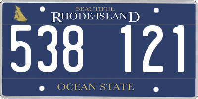 RI license plate 538121