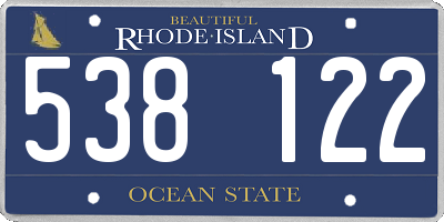 RI license plate 538122