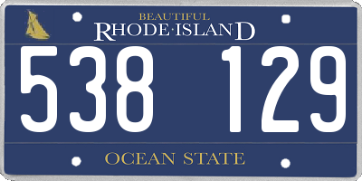 RI license plate 538129