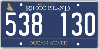 RI license plate 538130