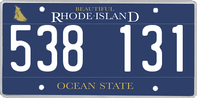 RI license plate 538131