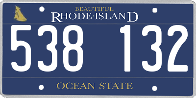 RI license plate 538132