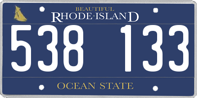 RI license plate 538133