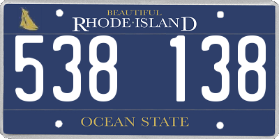 RI license plate 538138