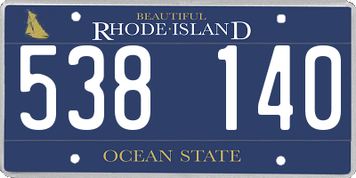 RI license plate 538140