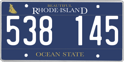RI license plate 538145