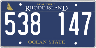 RI license plate 538147
