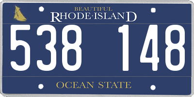 RI license plate 538148