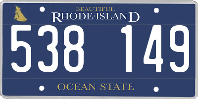 RI license plate 538149