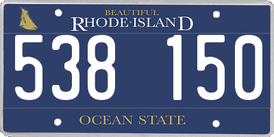 RI license plate 538150