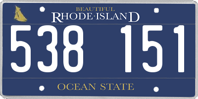 RI license plate 538151