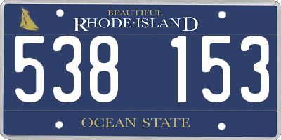 RI license plate 538153