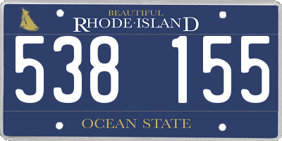 RI license plate 538155
