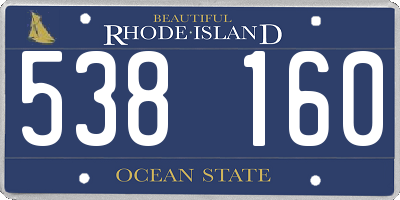 RI license plate 538160