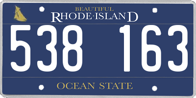 RI license plate 538163