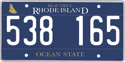 RI license plate 538165