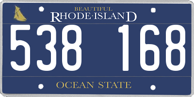 RI license plate 538168