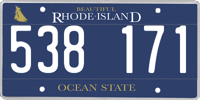 RI license plate 538171