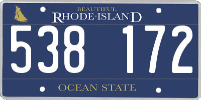 RI license plate 538172