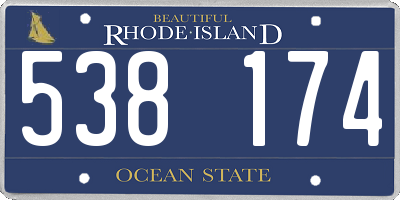 RI license plate 538174