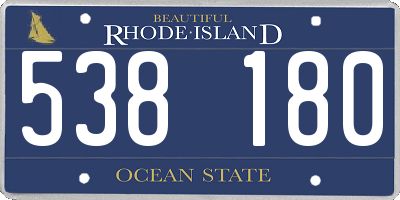 RI license plate 538180