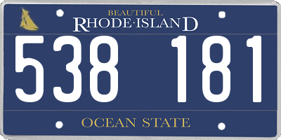RI license plate 538181