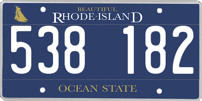RI license plate 538182