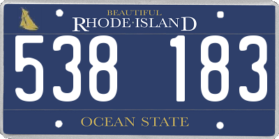 RI license plate 538183