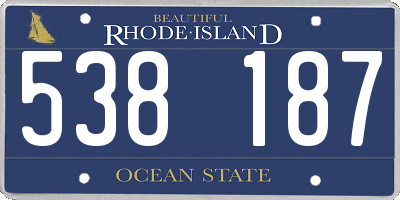 RI license plate 538187
