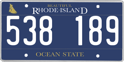 RI license plate 538189