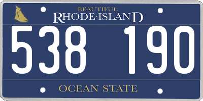 RI license plate 538190