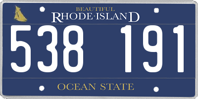 RI license plate 538191