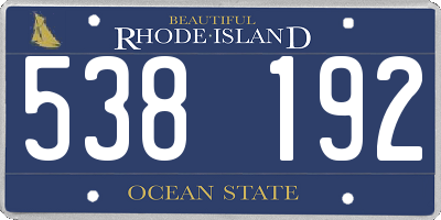 RI license plate 538192