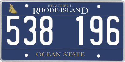 RI license plate 538196
