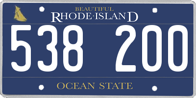 RI license plate 538200