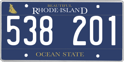 RI license plate 538201