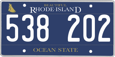 RI license plate 538202