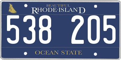RI license plate 538205